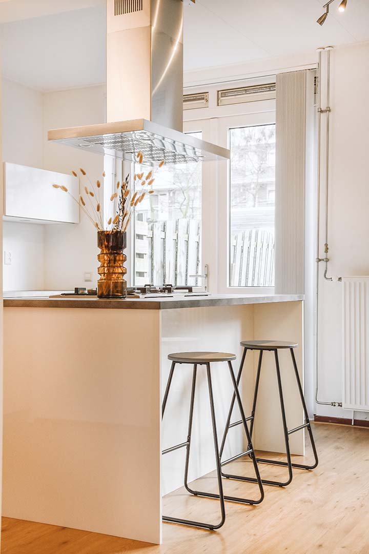 White modern kitchem decorated