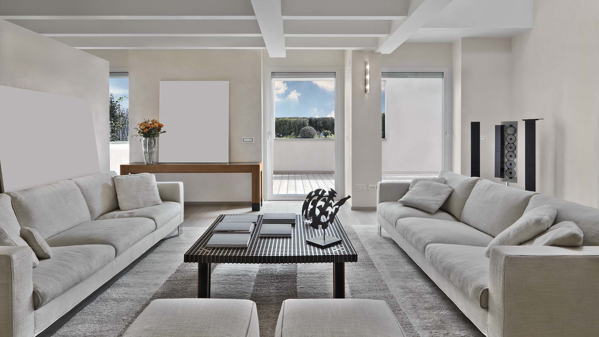 interior shots of a living room in the mansard